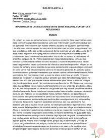 IMPORTANCIA DE LAS RELACIONES ENTRE SERES HUMANOS, CONCEPTOS Y REFLEXIONES. Página 1