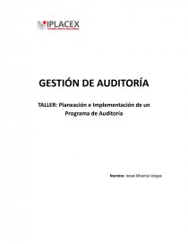 Planeación e Implementación de un Programa de Auditoría. Página 1