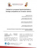 Calidad en procesos Agroindustriales y Ventaja competitiva en el sector cárnico