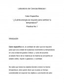 Laboratorio de Ciencias Básicas I Calor Especifico