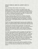 ENSAYO SOBRE EL LIBRO DE: ALBERT CAMUS LA PESTE
