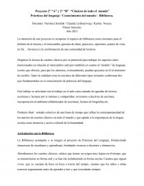 Proyecto 2° A y B “Clásicos de todo el mundo”. Página 1