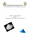 Pruebas límites de cloruros y sulfatos en fructosa materia prima
