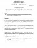 Influencia de la Naturaleza y de la Concentración de las sustancias sobre la velocidad de unareacción