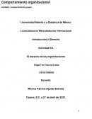 El derecho de las organizaciones.Artesanías mexicanas S.A.