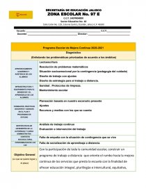Programa Escolar de Mejora Continua 2020-2021. Página 1