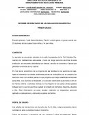 INFORME DE RESUTADOS DE LA EVALUACION DIAGNÓSTICA PRIMER GRADO