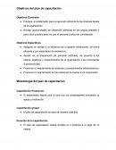 Objetivos del plan de capacitación