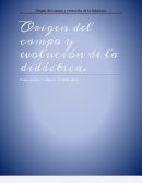 Origen y evolución del campo de la didáctica