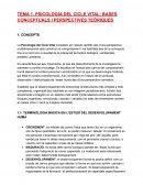 PSICOLOGÍA DEL CICLE VITAL: BASES CONCEPTUALS I PERSPECTIVES TEÒRIQUES