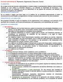 Funciones administrativas: Planeación, Organización, Dirección, Control