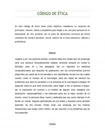 Ejemplo Codigo de Etica. Página 1