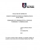 ENSAYO SOBRE INCIDENCIA CRIMINOLÓGICA EN EL PERÚ