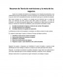 Resumen de Teoría de restricciones y la meta de los negocios