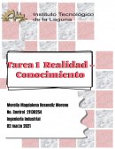 INVESTIGACION DOCUMENTAL. Realidad y Conocimiento