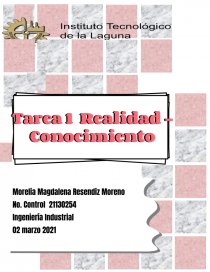 INVESTIGACION DOCUMENTAL. Realidad y Conocimiento. Página 1