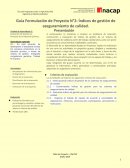 Guía Formulación de Proyecto N°2: Índices de gestión de aseguramiento de calidad