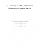 El contexto y los actores del proceso de formulación de las políticas públicas