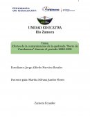Efectos de la contaminación de la quebrada “Norte de Cumbaratza” durante el periodo 2020-2021