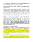 Tratamiento responsable del personal durante la pandemia: tres cosas que hacer hoy