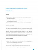 Actividad: Buenas prácticas en educación intercultural