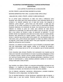 CUATRO FILOSOFÍAS DE LA EDUCACIÓN. Página 1
