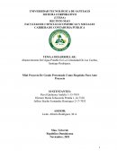 Abastecimiento del agua potable en la Comunidad de Las Caobas