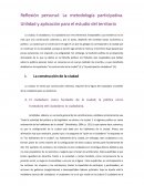 Reflexión personal: La metodología participativa. Utilidad y aplicación para el estudio del territorio
