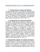 Modalidades de la compraventa