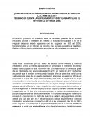 Ensayo crítico ¿Cómo se cumple el debido derecho probatorio en el marco de la ley 906 de 2.004?