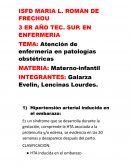 Atención de enfermería en patologías obstétricas