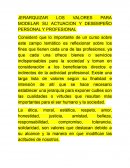 Valores y ética profesional