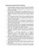 Guía para examen final de historia