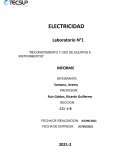 ELECTRICIDAD Laboratorio N°1 “RECONOCIMIENTO Y USO DE EQUIPOS E INSTRUMENTOS”