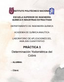 PRÁCTICA 3 Determinación Yodométrica del Cobre