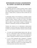 BIOTECNOLOGÍA APLICADA AL MEJORAMIENTO DEL CUERPO Y LOS LÍMITE DEL SER HUMANO