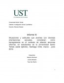 Situaciones y actitudes que jóvenes con diversas orientaciones sexuales, consideran como transgresoras en el contexto de relación amorosa informal