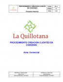 PROCEDIMIENTO CREACION CLIENTES EN CONVENIO