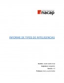 INFORME DE TIPOS DE INTELIGENCIAS