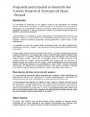 Propuesta para impulsar el desarrollo del Turismo Rural en el municipio de Tasco –Boyacá