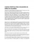 CADENA PERPETUA PARA VIOLADORES DE NIÑOS EN COLOMBIA