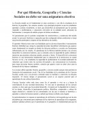 Por qué Historia, Geografía y Ciencias Sociales no debe ser una asignatura electiva