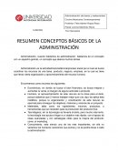 RESUMEN CONCEPTOS BÁSICOS DE LA ADMINISTRACIÓN
