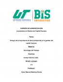 Ensayo de la importancia de ética profesional en la gestión del capital humano