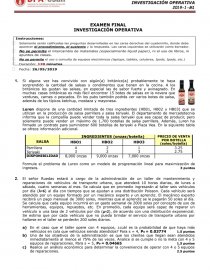 EXAMEN FINAL INVESTIGACIÓN OPERATIVA. Página 1