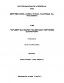 PROPUESTA “EL DISCURSO PEDAGÓGICO EN ACTIVIDADES DE FORMACIÓN”