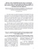 RÉPLICA DEL EXPERIMENTO DE GRAF Y MANDLER. INFLUENCIA DEL NIVEL DE PROCESAMIENTO SOBRE LA RELACIÓN ENTRE EL MÉTODO DE RECUPERACIÓN Y LA INFORMACIÓN RECORDADA