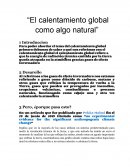El calentamiento global como algo natural