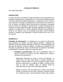 LENGUAJES FORMALES. Página 1