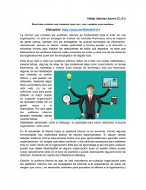 Auditoría interna una carrera para hoy, una carrera para mañana. Página 1